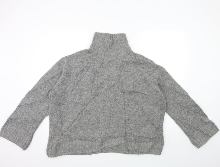 H&M Womens Grey  Knit Pullover Jumper Size S
