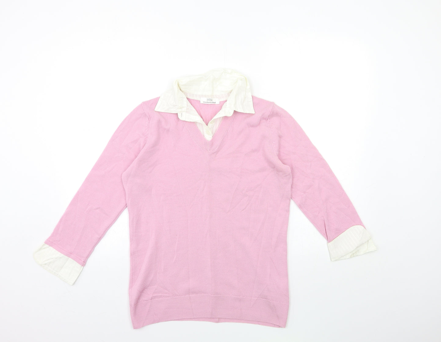 Marks and Spencer Womens Pink  Knit Pullover Jumper Size 12