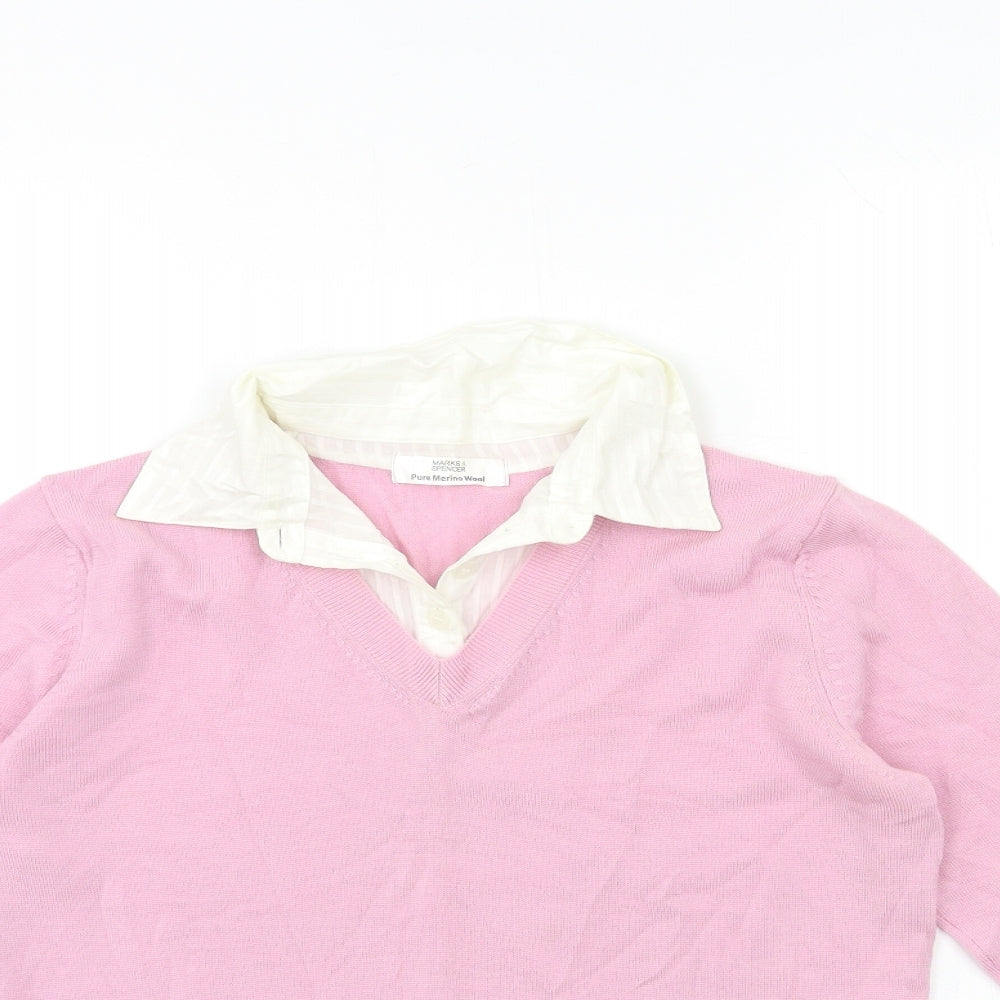 Marks and Spencer Womens Pink  Knit Pullover Jumper Size 12