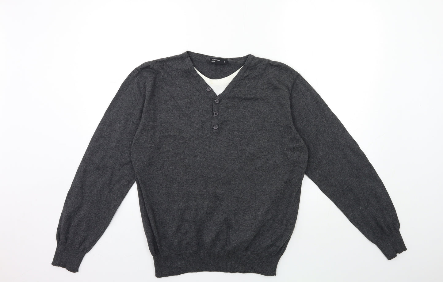 Cedar Wood State Mens Grey  Knit Pullover Jumper Size S