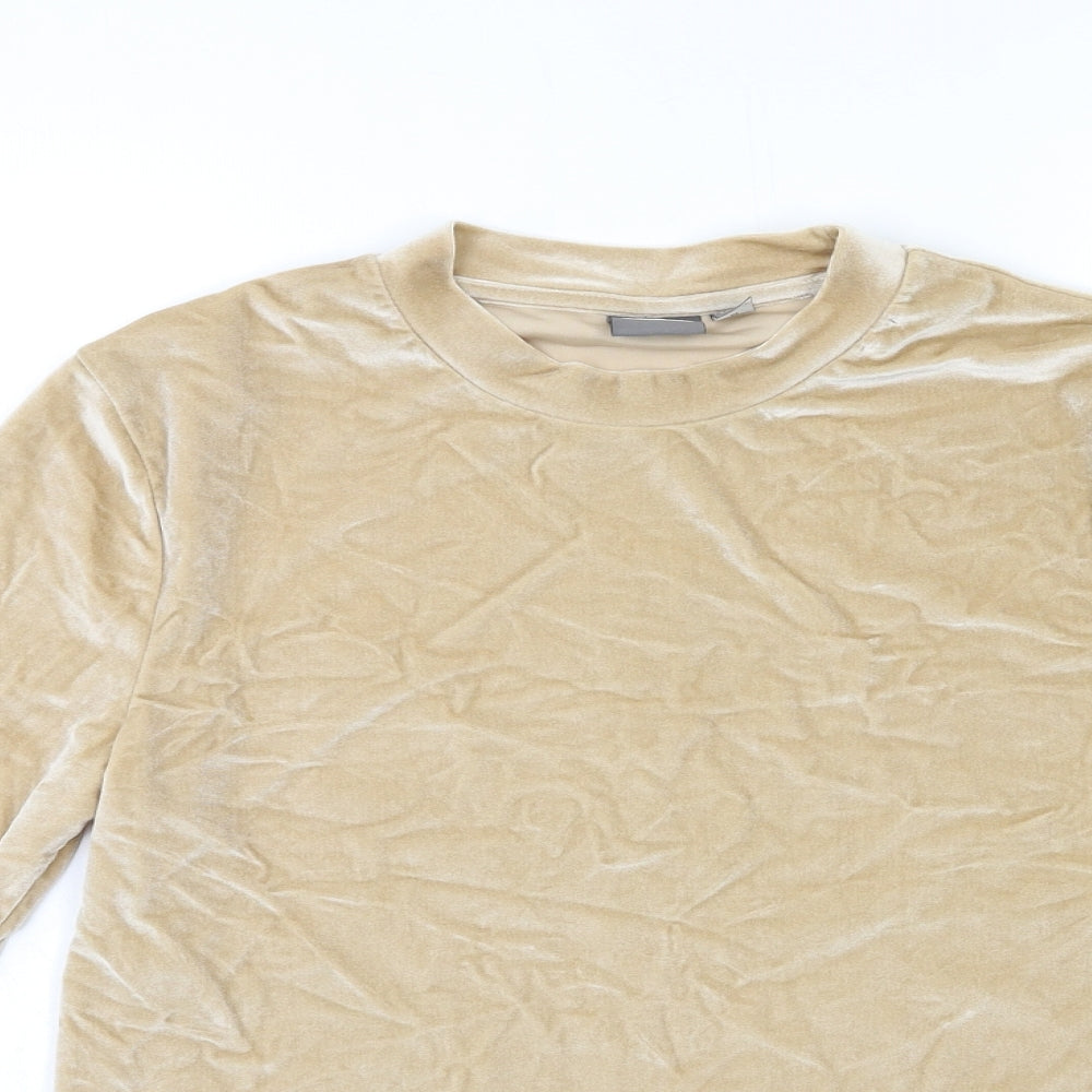 ASOS Womens Gold  Velour Pullover Sweatshirt Size M
