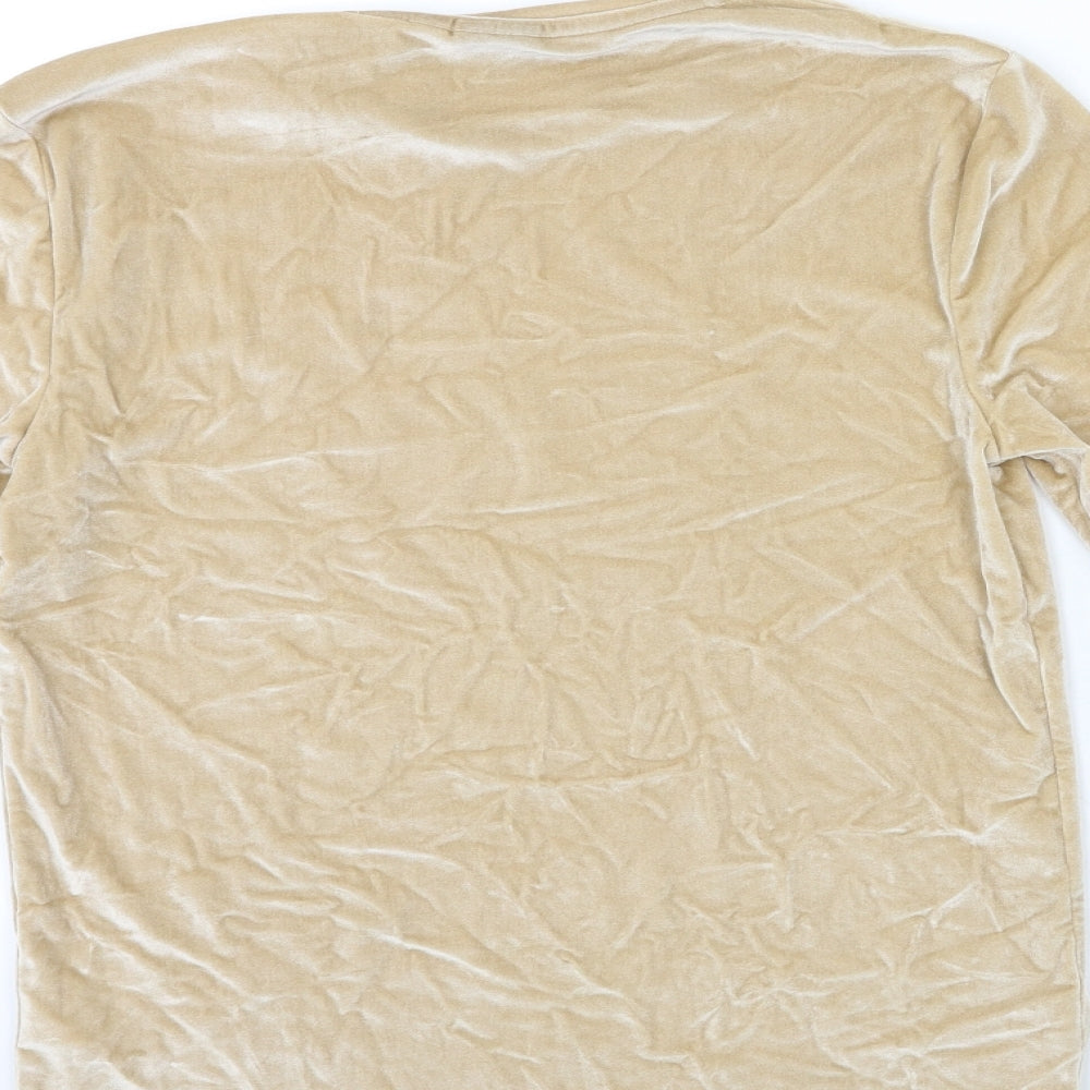 ASOS Womens Gold  Velour Pullover Sweatshirt Size M