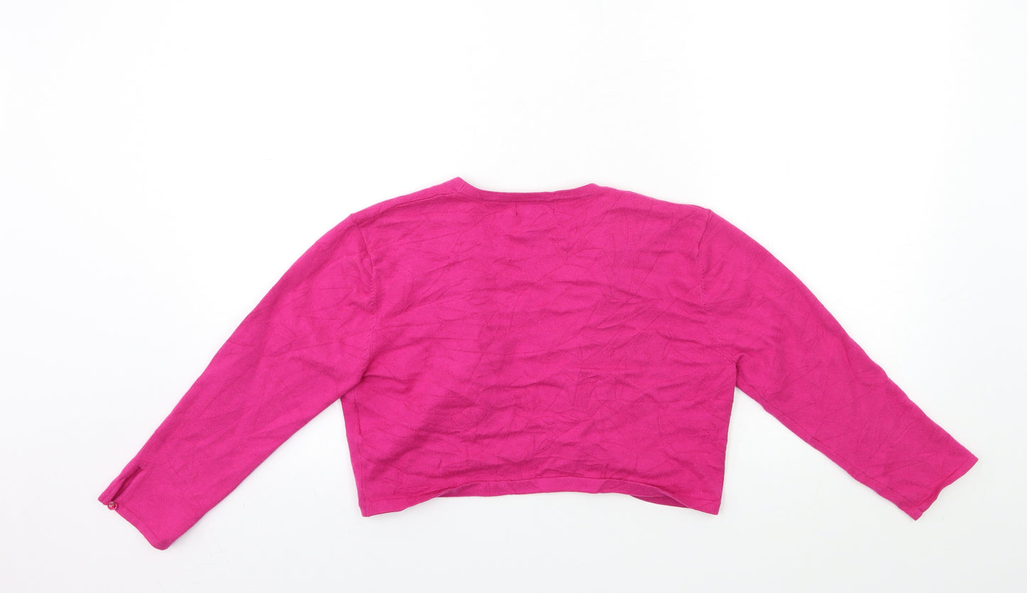 Pomodoro Womens Pink  Knit Cardigan Jumper Size 12