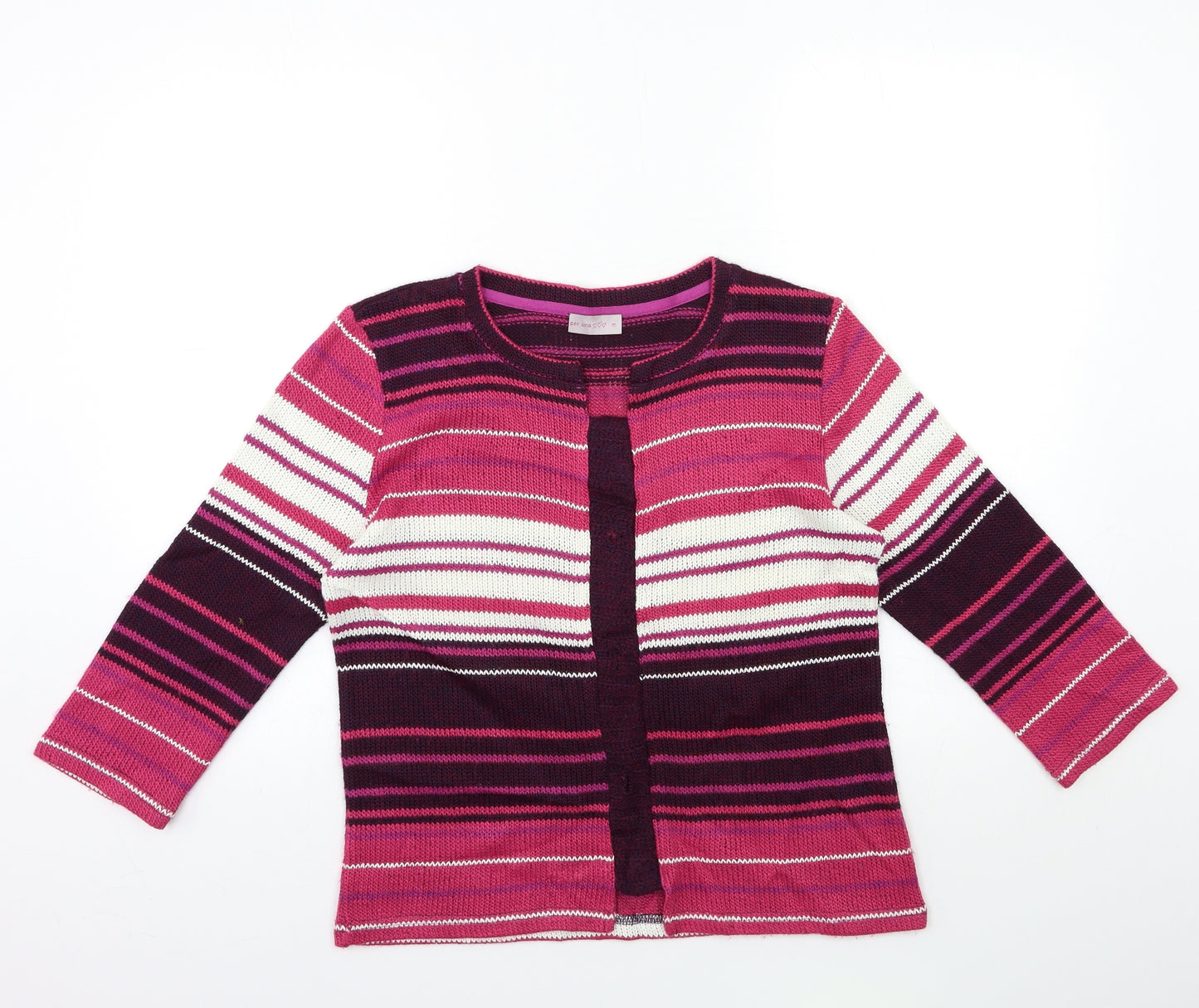 Per Una Womens Pink Striped Knit Pullover Jumper Size M