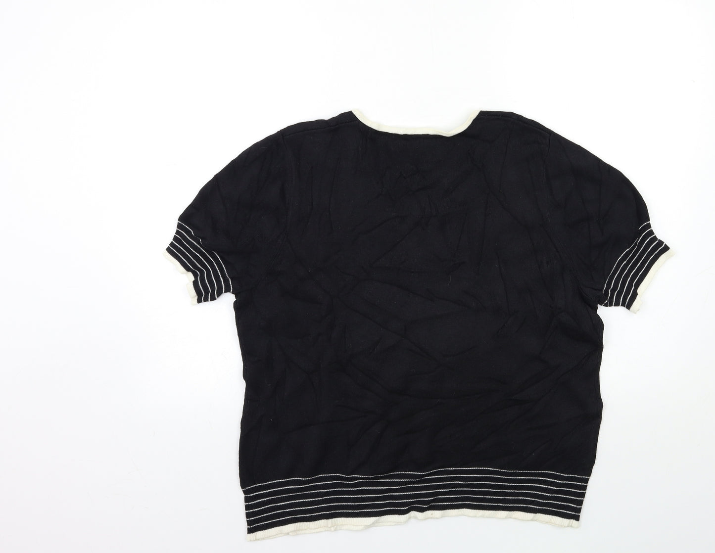 Country Casuals Womens Black  Knit Pullover Jumper Size XL