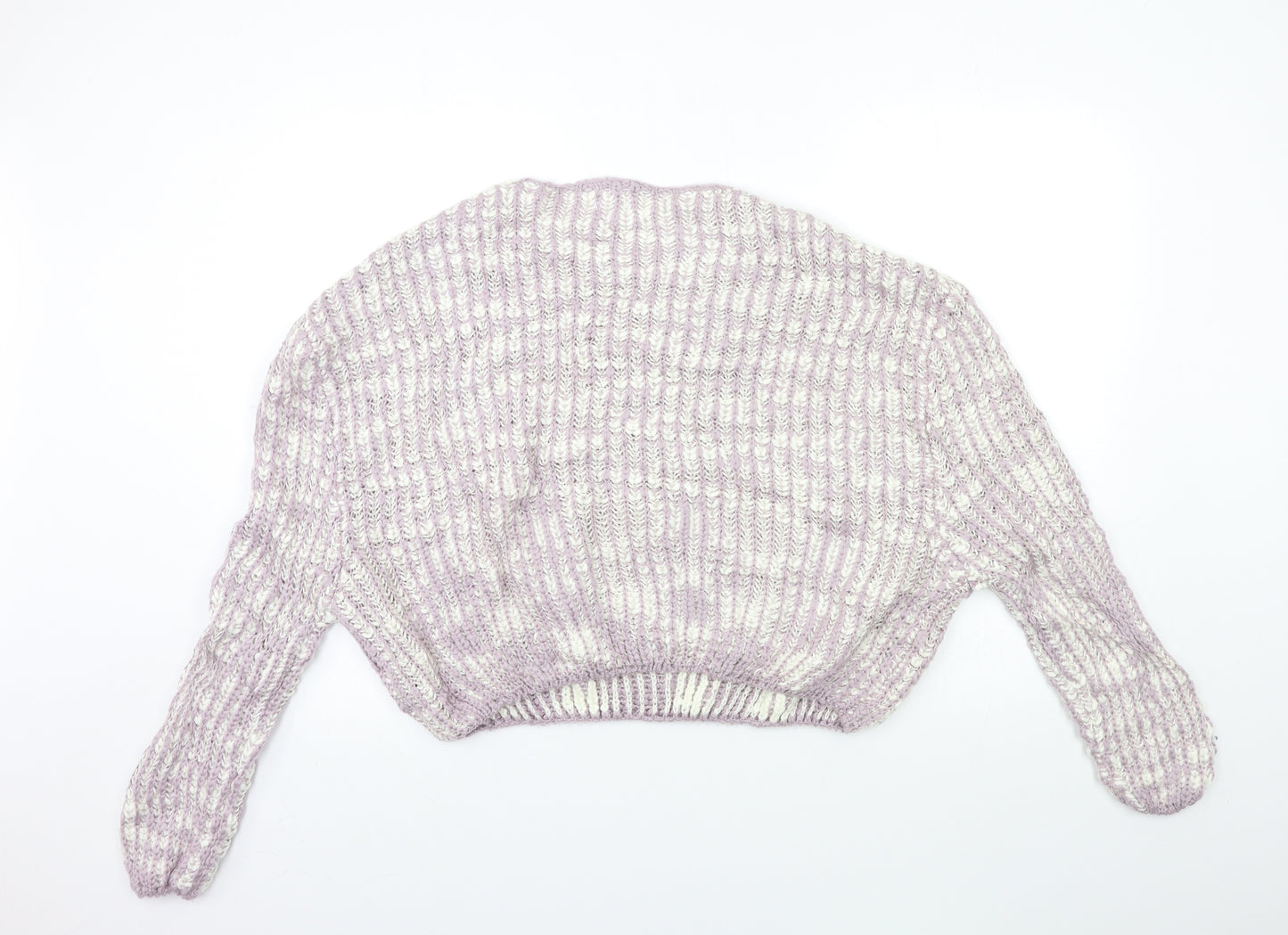 Cotton Womens Pink Striped Knit Pullover Jumper Size S