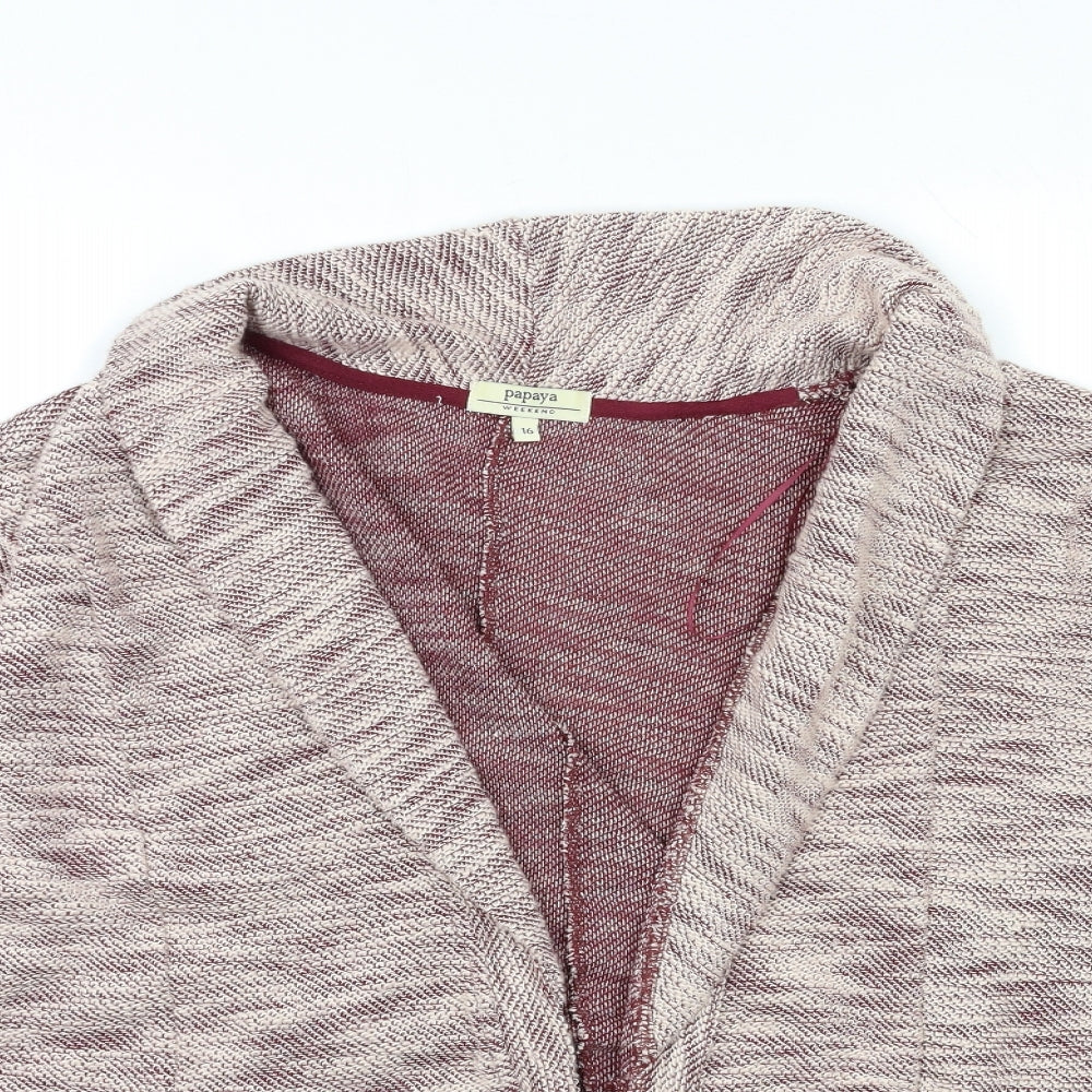 Papaya Womens Red  Knit Cardigan Jumper Size 16