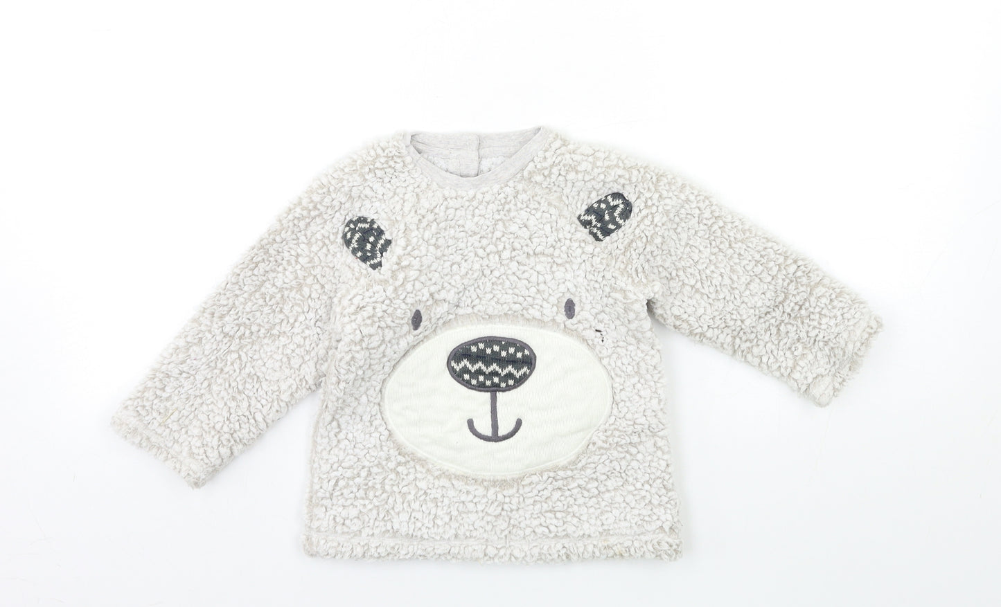 George Baby Grey  Fleece Pullover Jumper Size 12-18 Months  - BEAR
