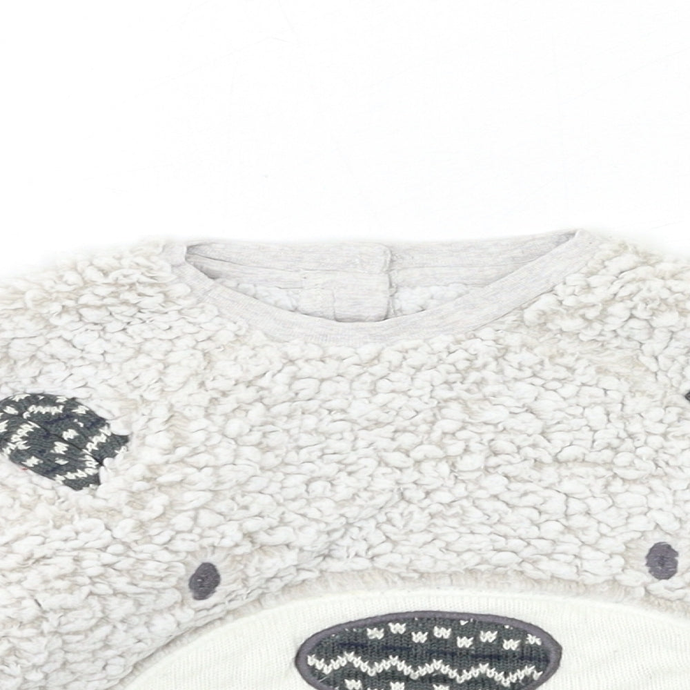 George Baby Grey  Fleece Pullover Jumper Size 12-18 Months  - BEAR