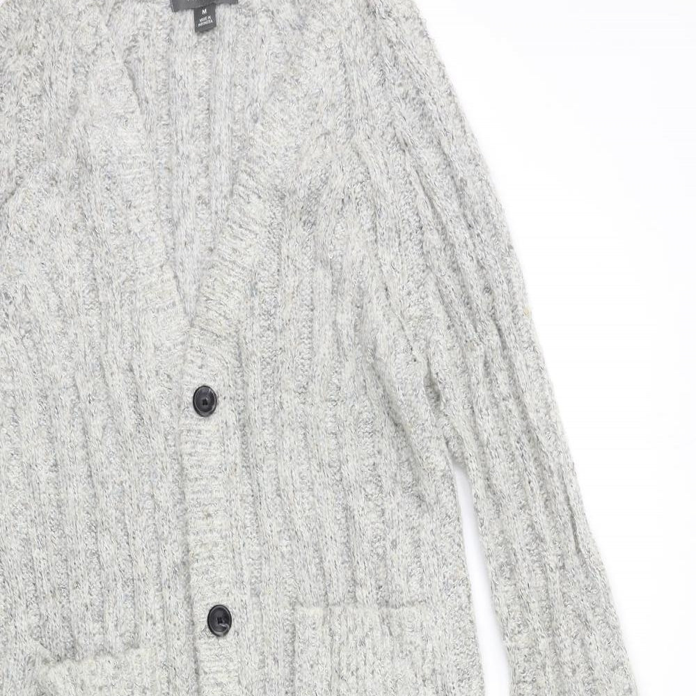 Primark Womens Grey  Knit Cardigan Jumper Size M
