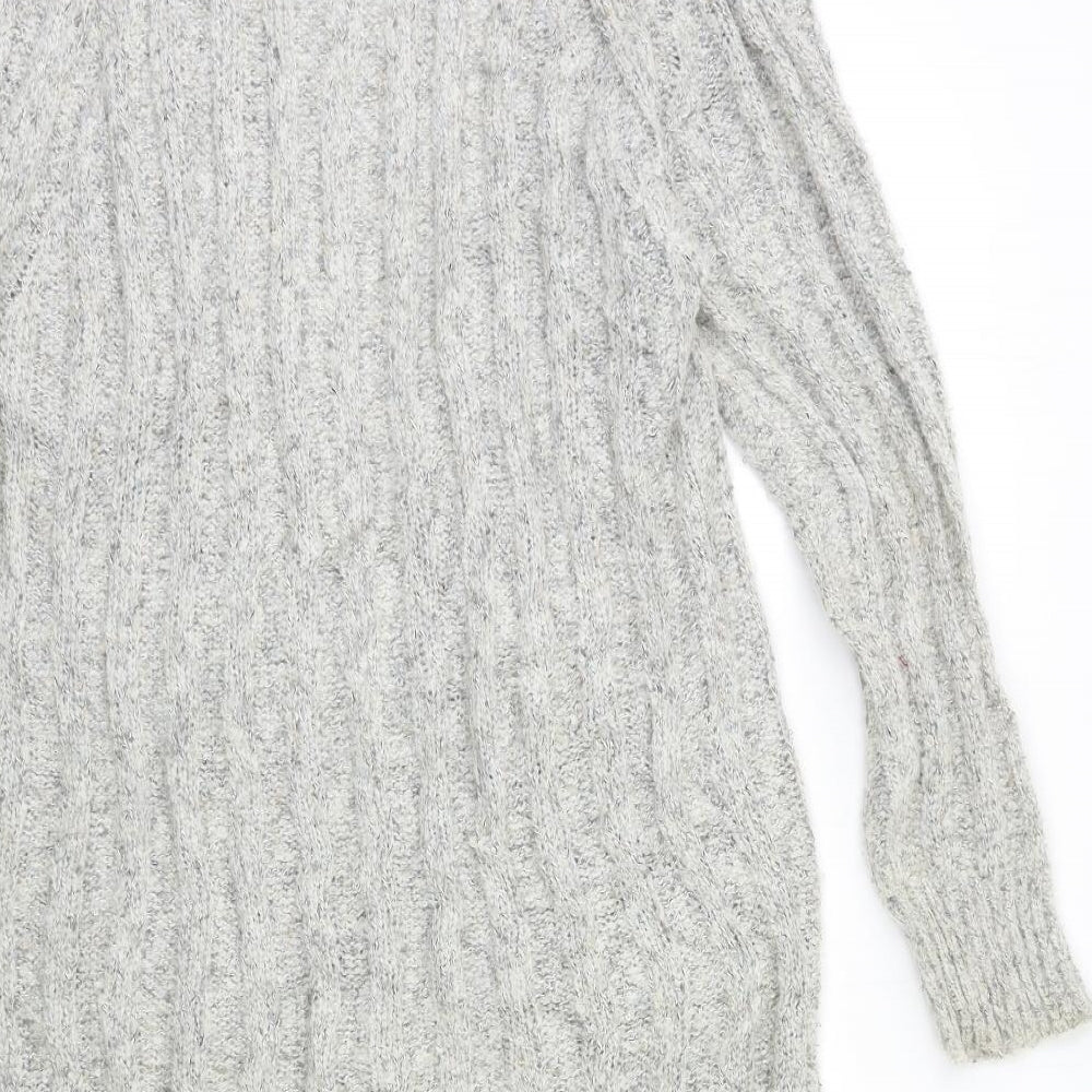 Primark Womens Grey  Knit Cardigan Jumper Size M
