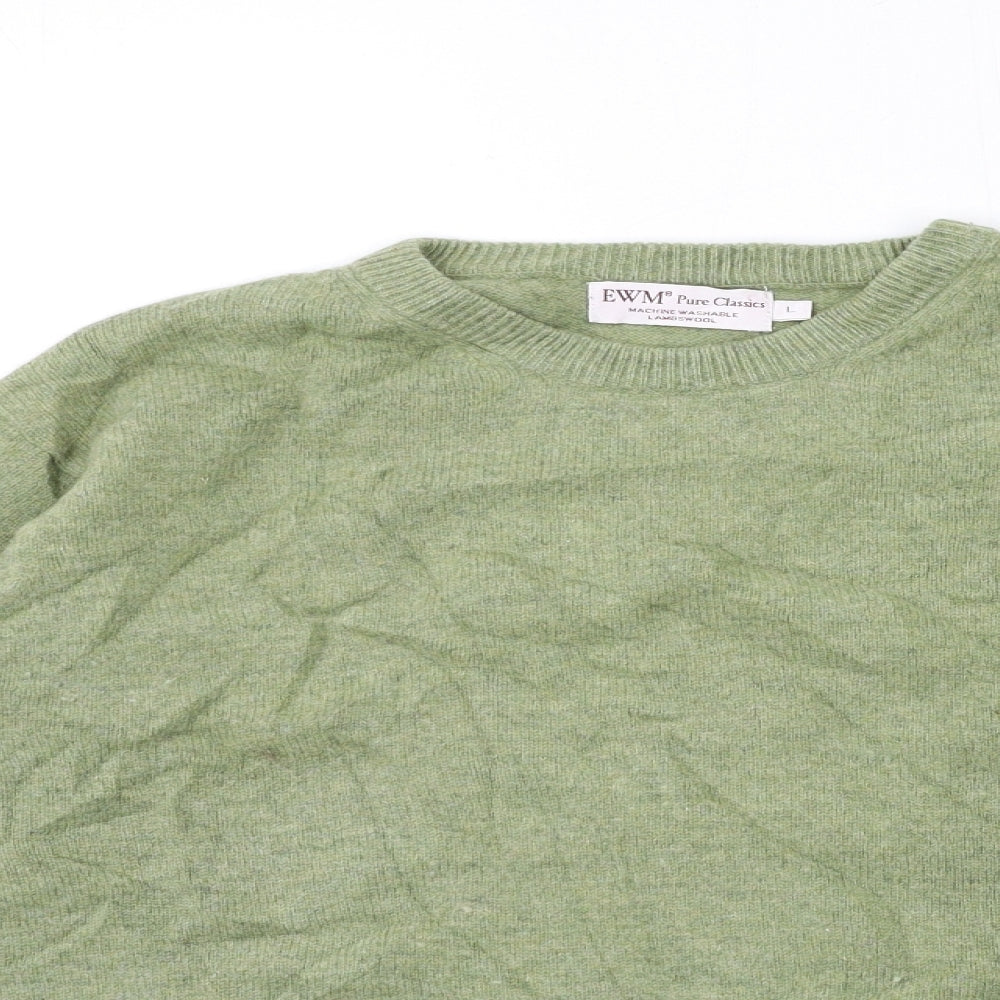 EWM Mens Green  Knit Pullover Jumper Size L