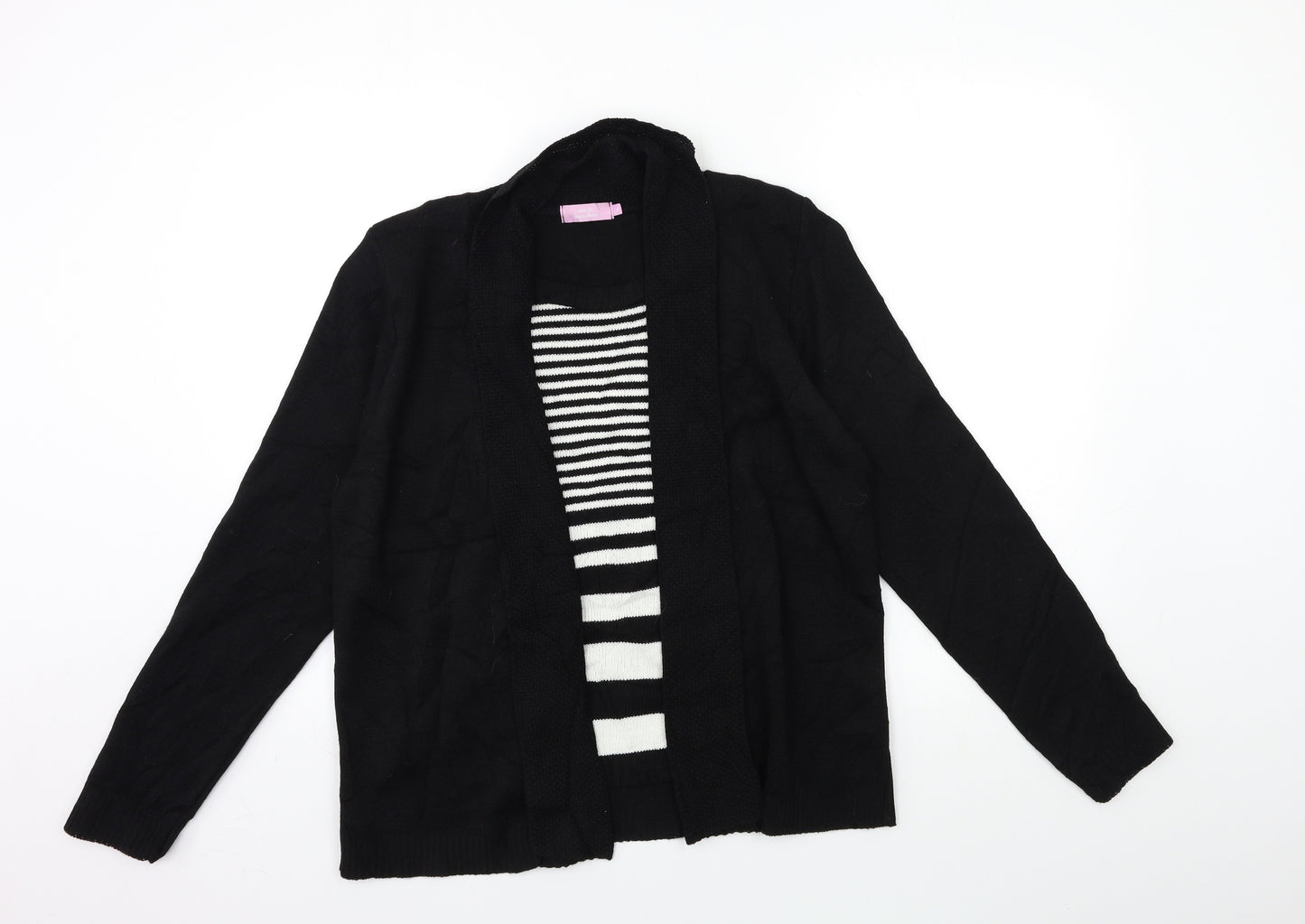 sarah hamilton Womens Black Striped Knit  Jumper Size L