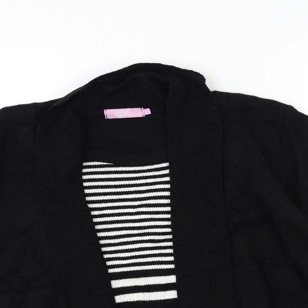 sarah hamilton Womens Black Striped Knit  Jumper Size L