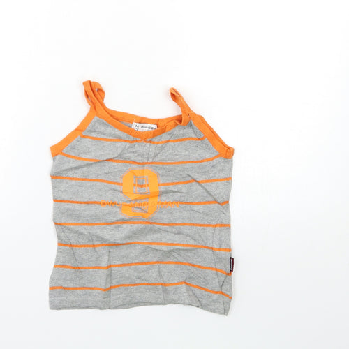 dwudang man Boys Grey Striped Knit Basic Tank Size 7 Years