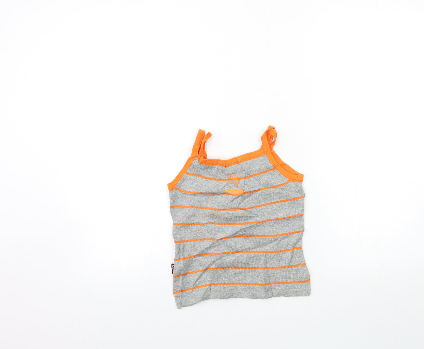 dwudang man Boys Grey Striped Knit Basic Tank Size 7 Years