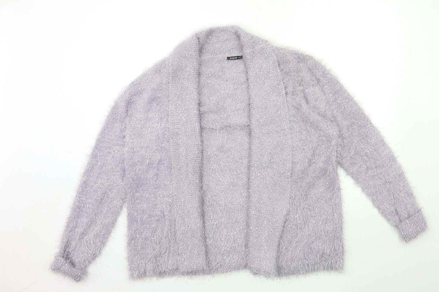 Roman Womens Blue  Knit Cardigan Jumper Size 16