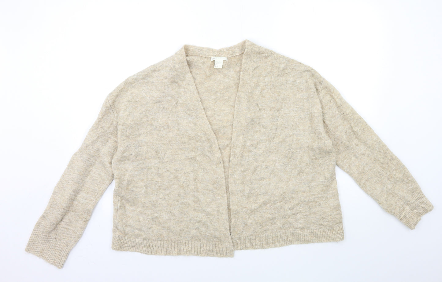 H&M Womens Beige  Knit Cardigan Jumper Size M