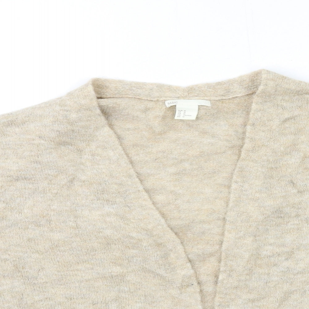 H&M Womens Beige  Knit Cardigan Jumper Size M
