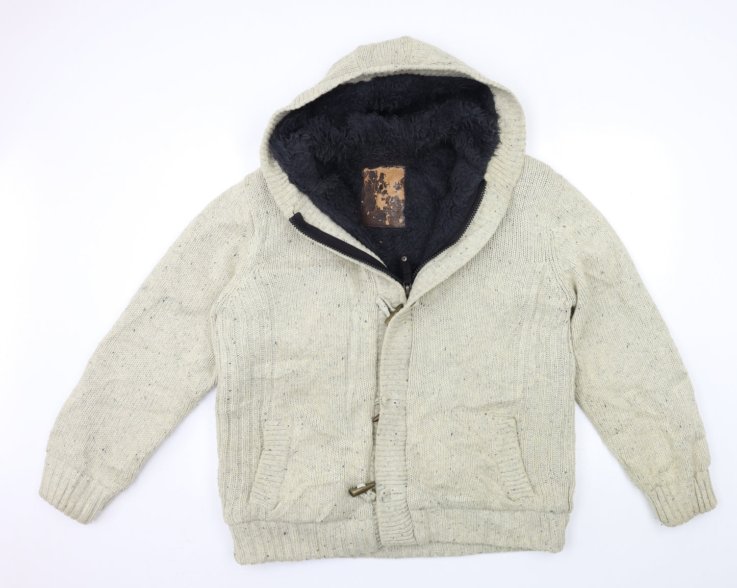 Matalan Mens Beige  Knit Jacket Coatigan Size XL
