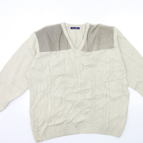 BHS Mens Beige  Knit Pullover Jumper Size L