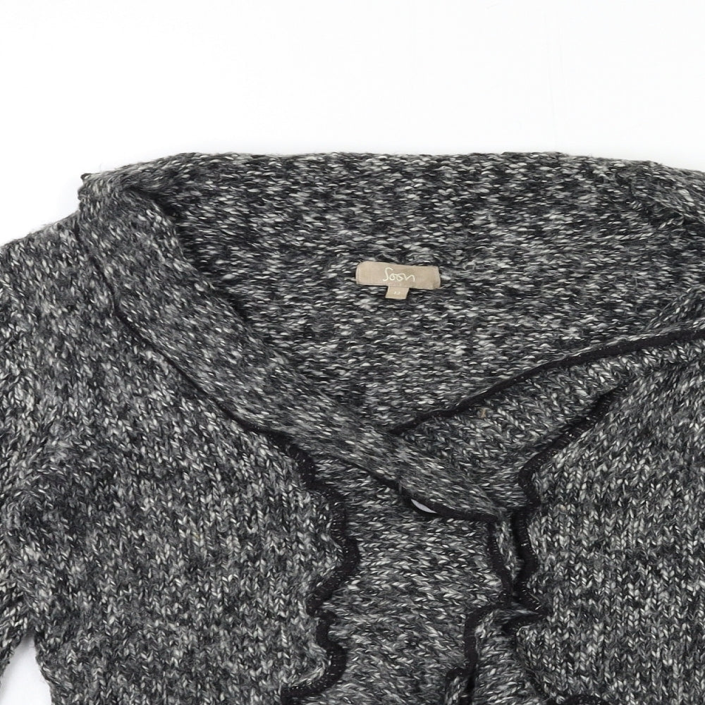 Soon Womens Grey  Knit Cardigan Jumper Size 12