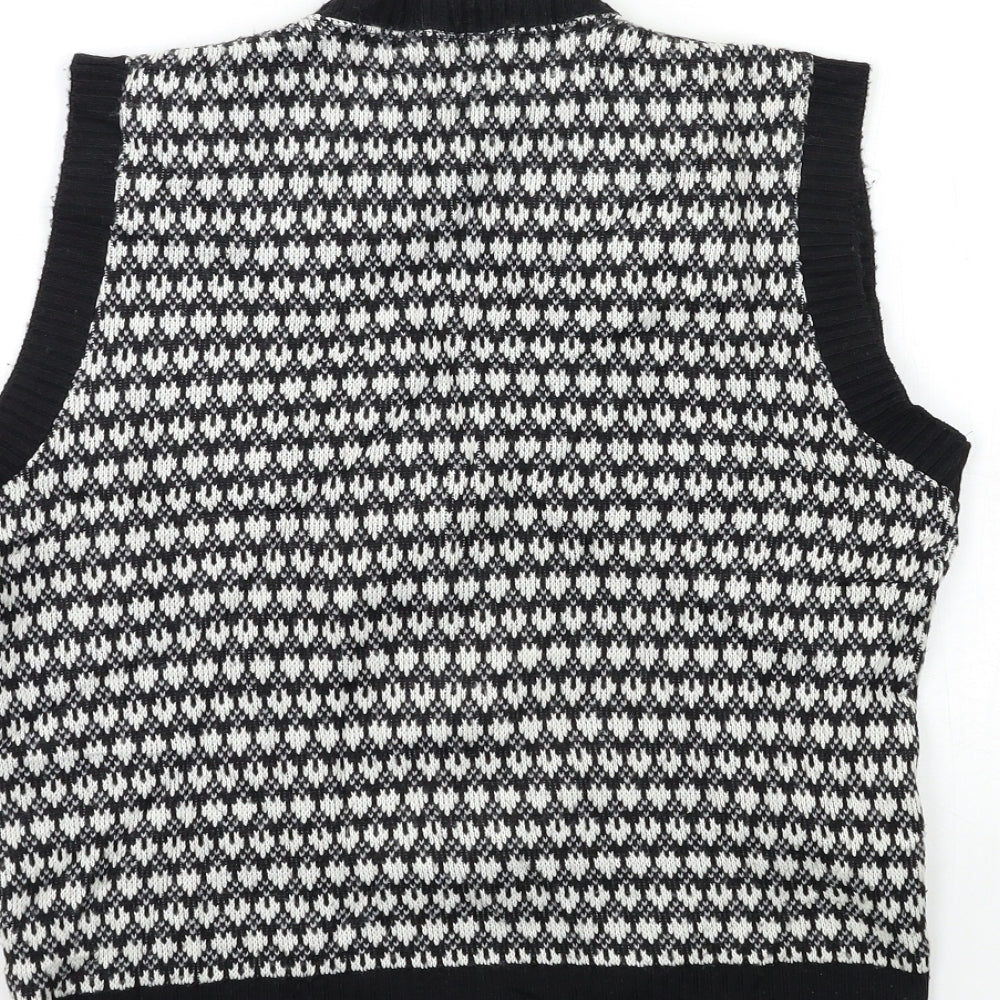 Quality Fashion Womens Black Striped Knit Pullover Jumper Size 12