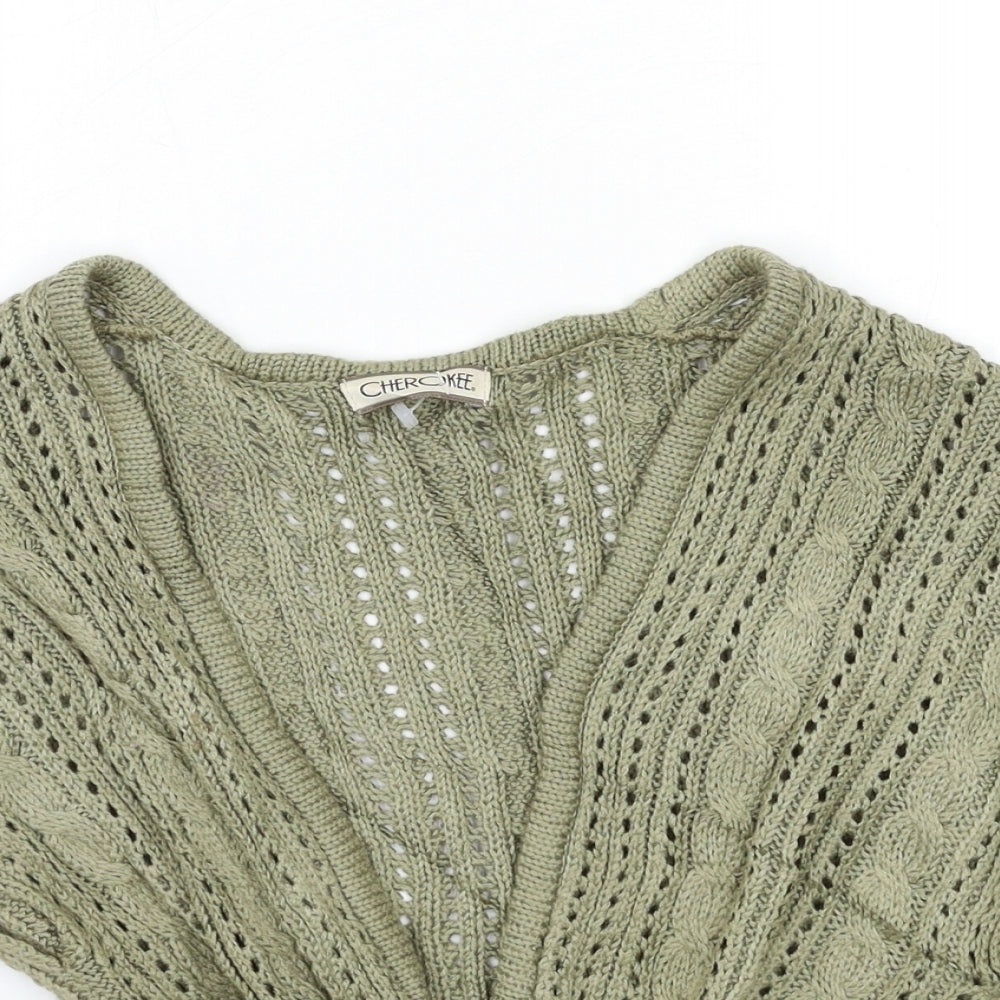 Cherokee Girls Green  Knit Cardigan Jumper Size 7-8 Years