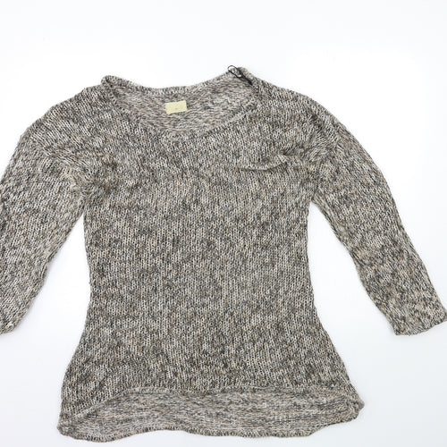 Crafted Womens Brown  Knit Pullover Jumper Size 12