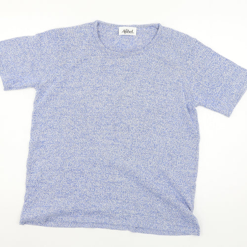 Afibel Womens Blue  Knit Basic T-Shirt Size 20