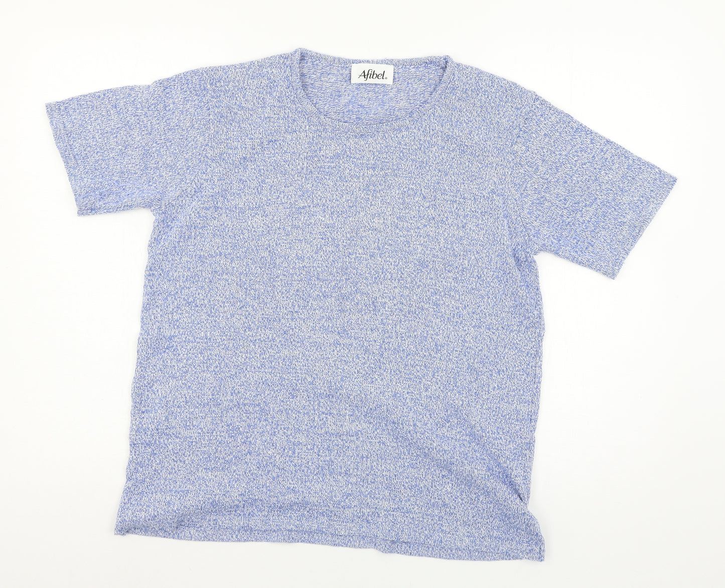 Afibel Womens Blue  Knit Basic T-Shirt Size 20