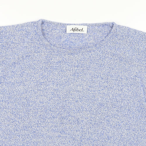 Afibel Womens Blue  Knit Basic T-Shirt Size 20