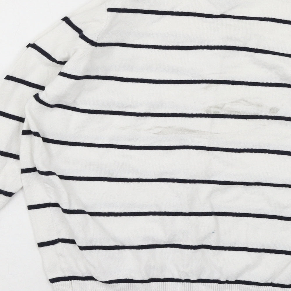 Atmosphere Womens White Striped Knit Cardigan Jumper Size 12
