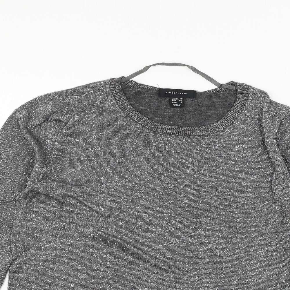 Atmosphere Womens Silver  Knit Pullover Jumper Size 12