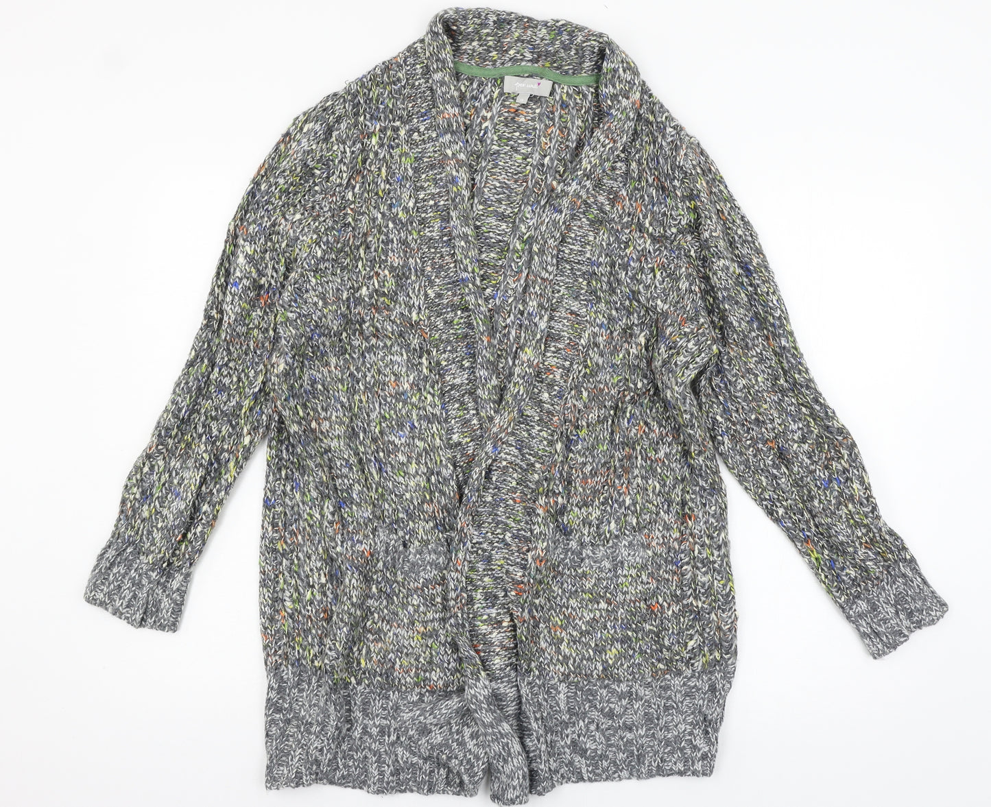 Per Una Womens Grey  Knit Cardigan Jumper Size 16