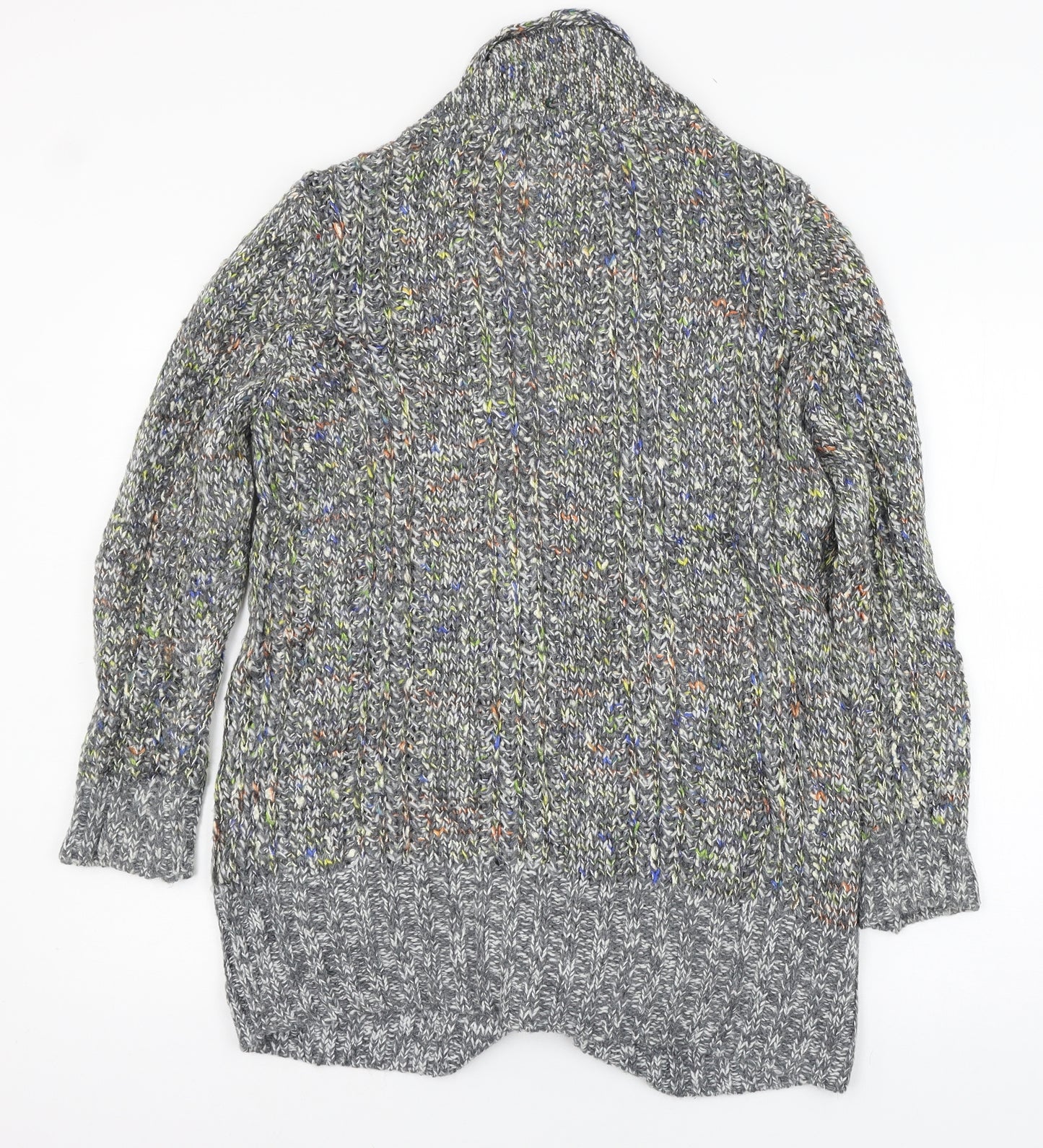 Per Una Womens Grey  Knit Cardigan Jumper Size 16