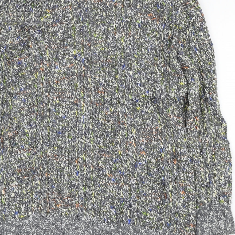 Per Una Womens Grey  Knit Cardigan Jumper Size 16