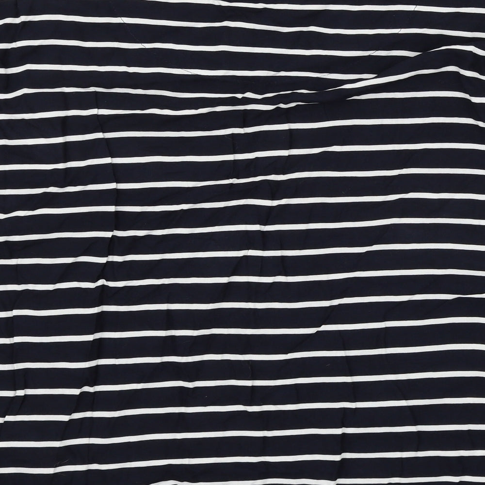 Marks and Spencer Womens Blue Striped  Basic T-Shirt Size 14