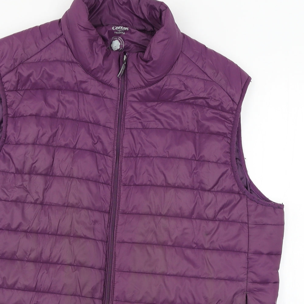 Cotton Traders Womens Purple   Gilet Jacket Size XL