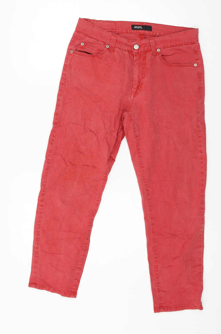 Angels Womens Red  Denim Skinny Jeans Size 12 L24 in