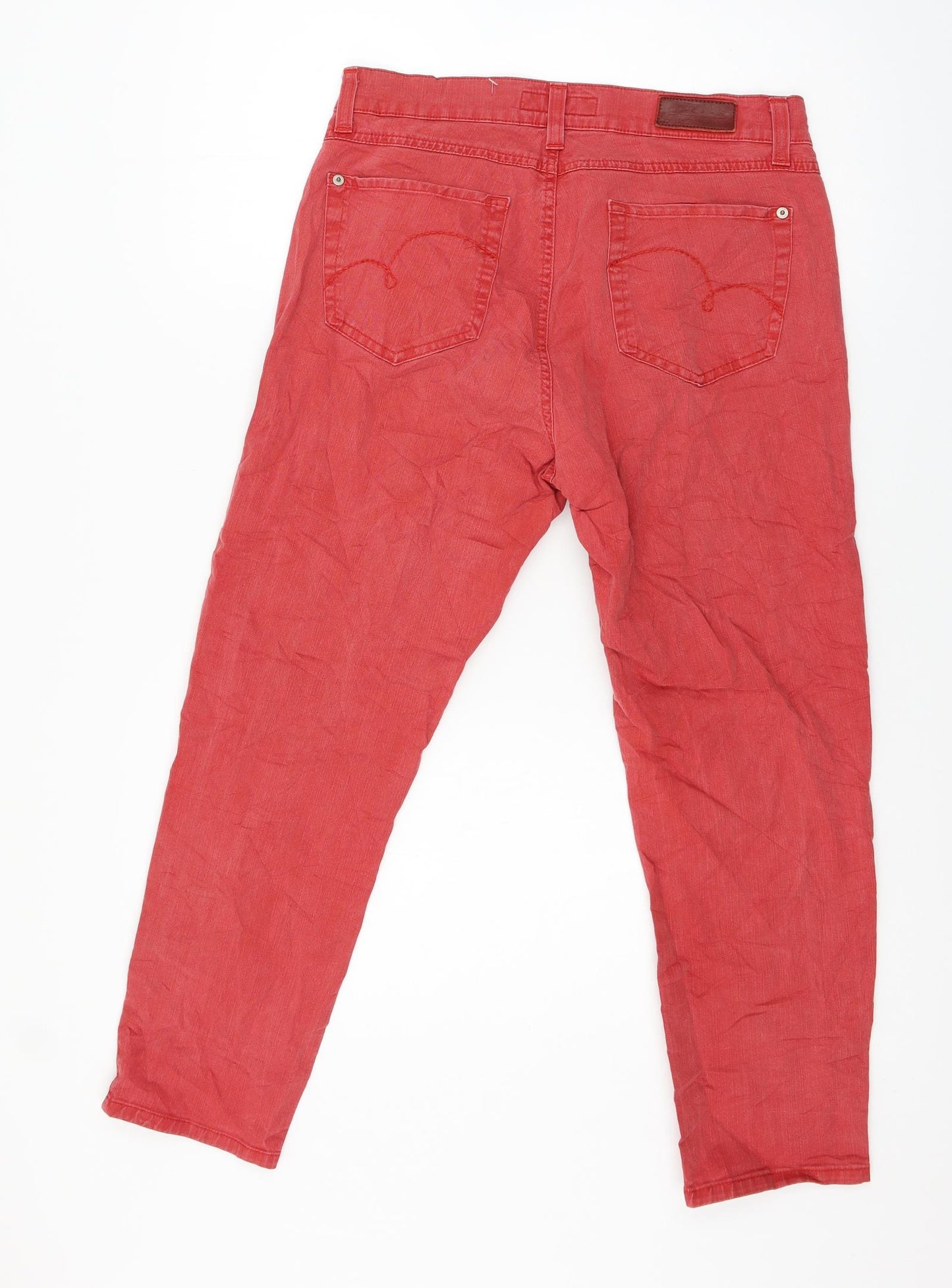 Angels Womens Red  Denim Skinny Jeans Size 12 L24 in