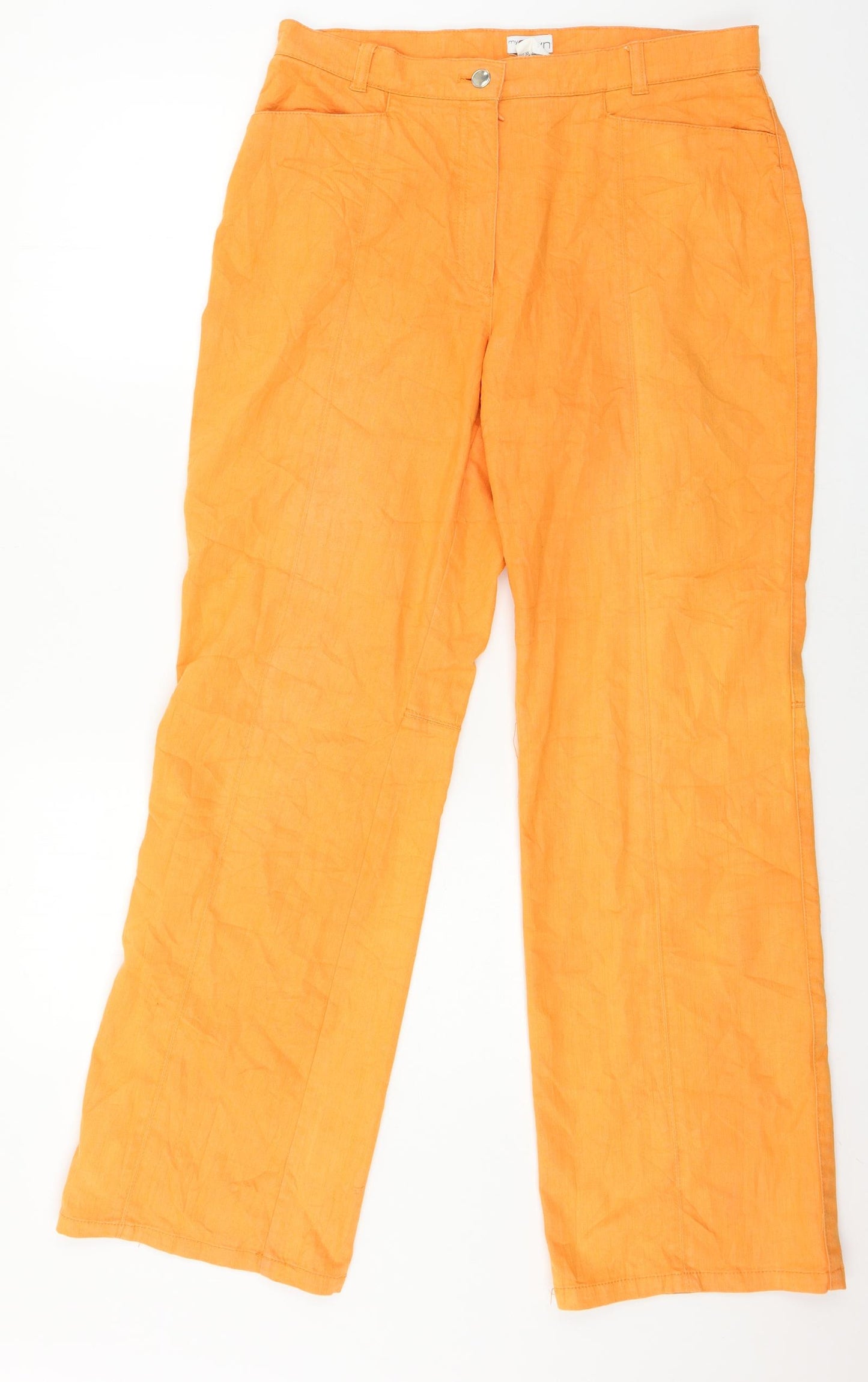 My Own Womens Orange  Denim Trousers  Size 16 L31 in