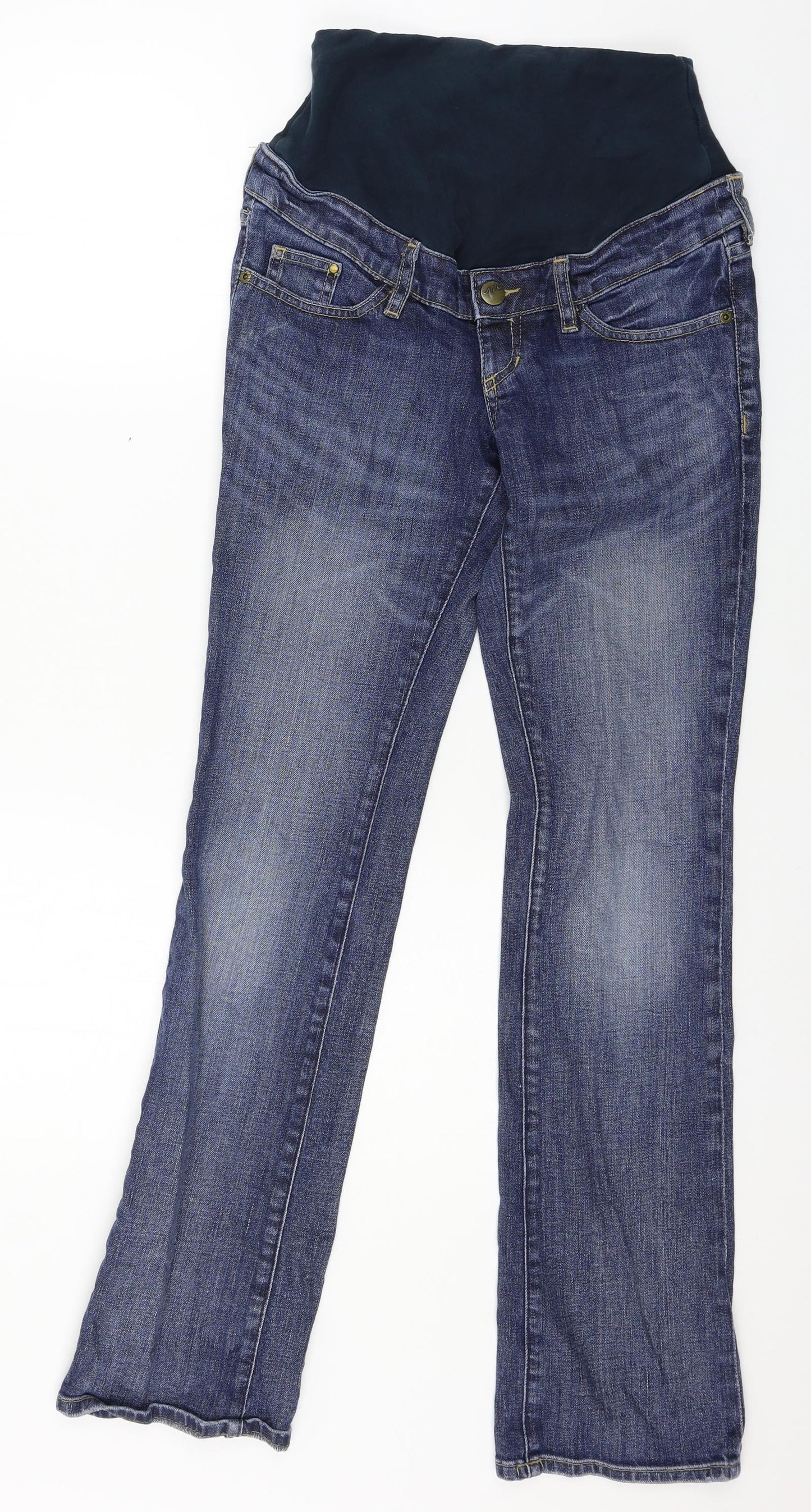 H&M Womens Blue  Denim Straight Jeans Size 8 L31 in