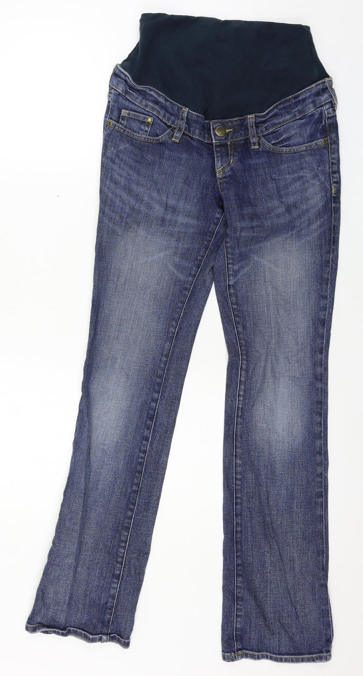H&M Womens Blue  Denim Straight Jeans Size 8 L31 in