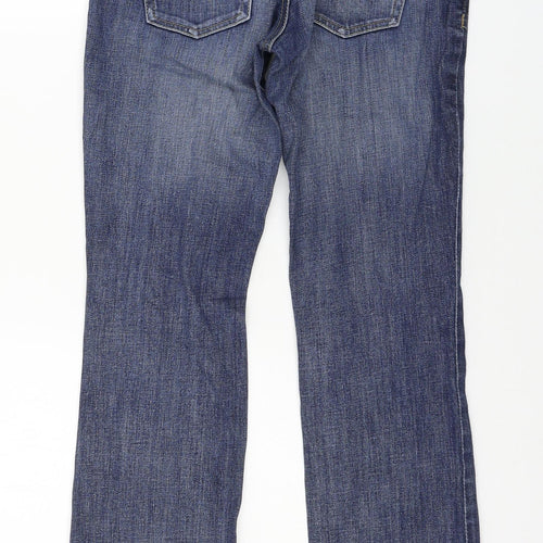 H&M Womens Blue  Denim Straight Jeans Size 8 L31 in
