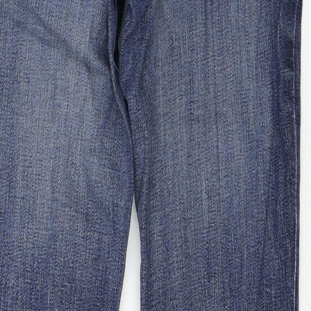 H&M Womens Blue  Denim Straight Jeans Size 8 L31 in