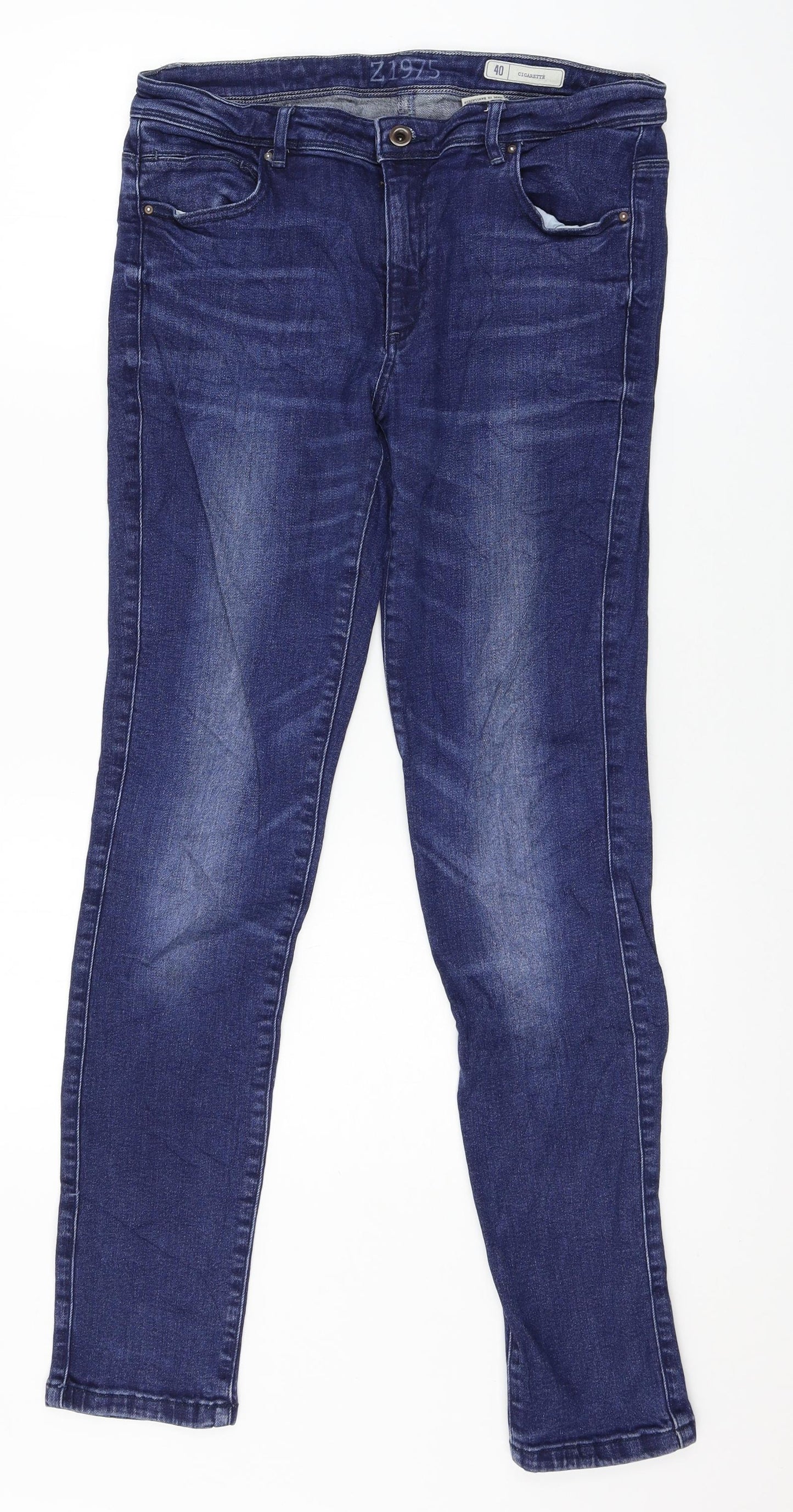 Zara Womens Blue  Denim Straight Jeans Size 12 L30 in