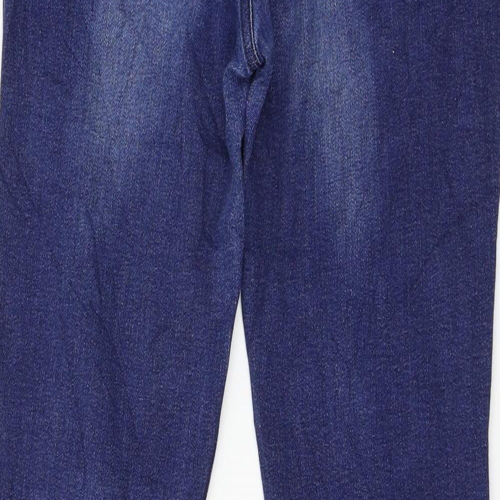 Zara Womens Blue  Denim Straight Jeans Size 12 L30 in