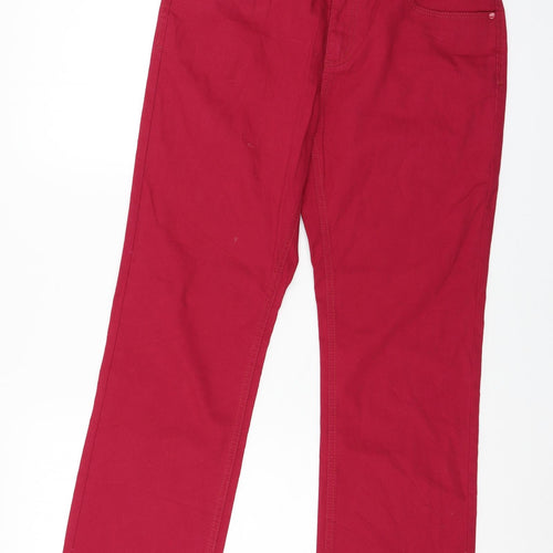 SHE Womens Pink  Denim Straight Jeans Size 12 L33 in
