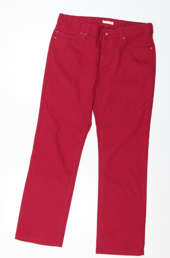SHE Womens Pink Denim Straight Jeans Size 12 L33 in